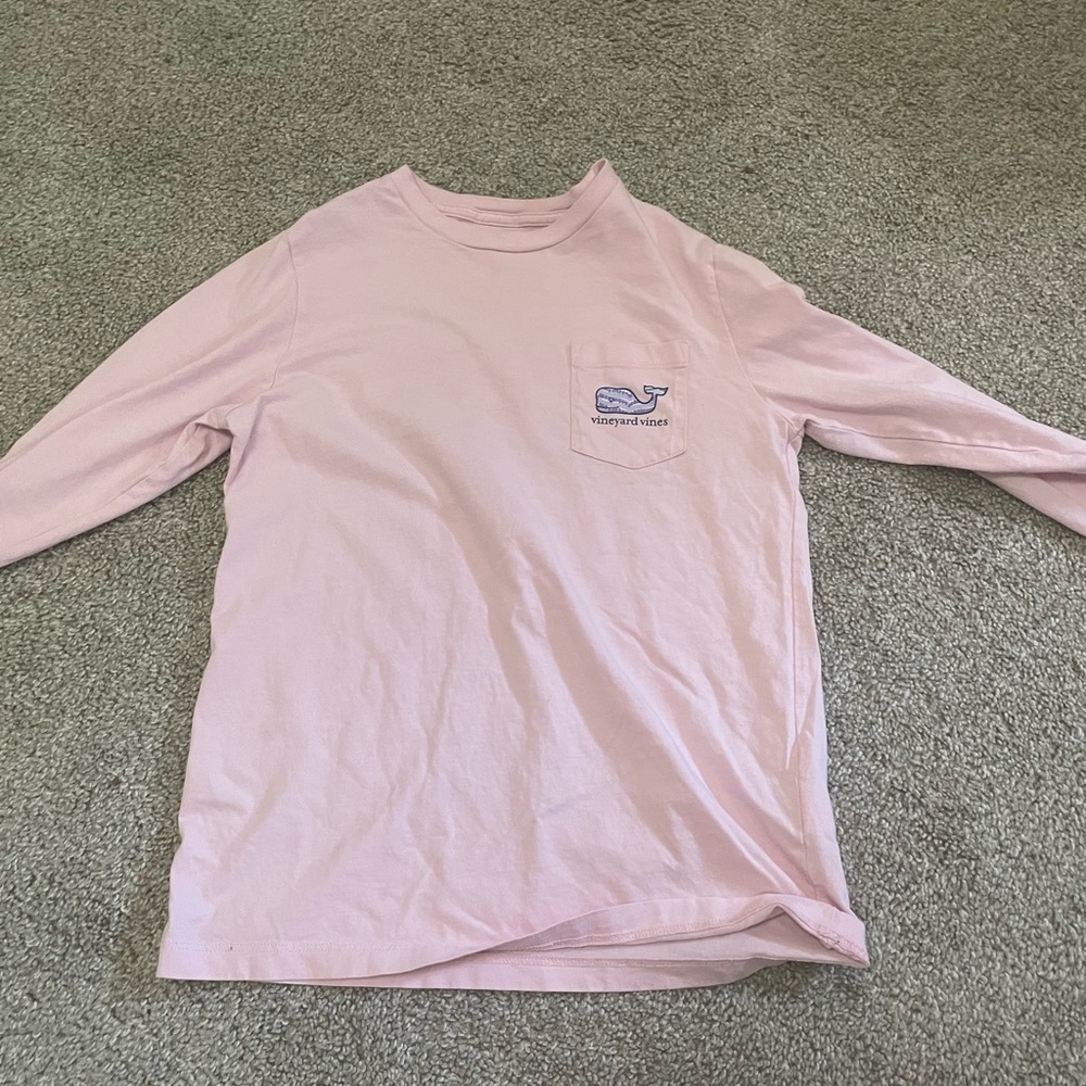 pink|vineyard vines long sleeve shirt